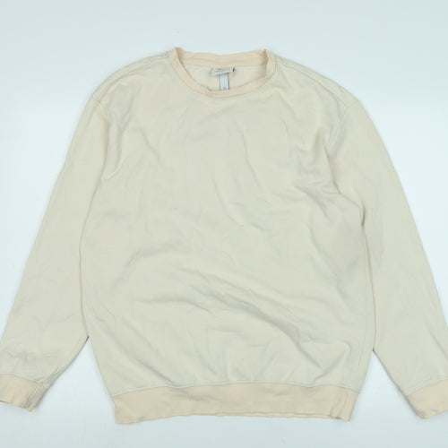 H&M Womens Beige Polyester Pullover Sweatshirt Size S