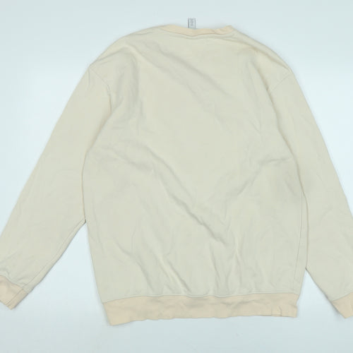 H&M Womens Beige Polyester Pullover Sweatshirt Size S