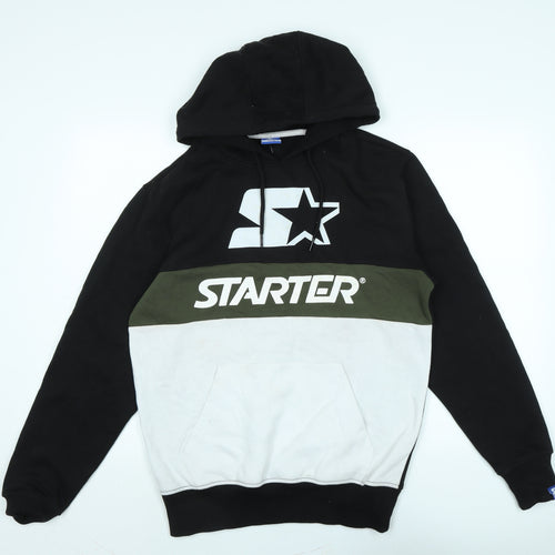 Never Stop Mens Black Polyester Pullover Hoodie Size M