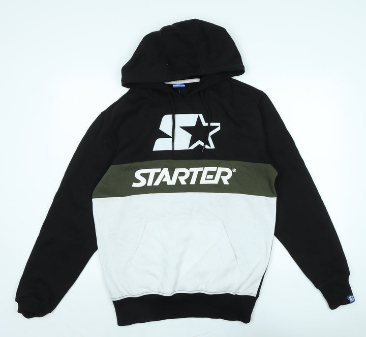 Never Stop Mens Black Polyester Pullover Hoodie Size M