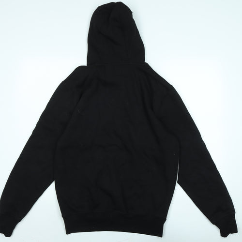 Never Stop Mens Black Polyester Pullover Hoodie Size M