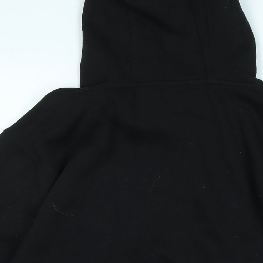 Never Stop Mens Black Polyester Pullover Hoodie Size M