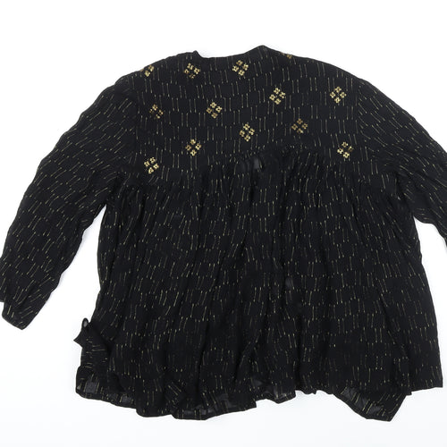 Monsoon Womens Black Geometric Kimono Blazer Size 12 - Sequin detail