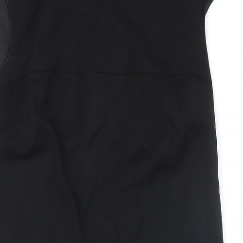 Benetton Womens Black Viscose Pencil Dress Size S Round Neck
