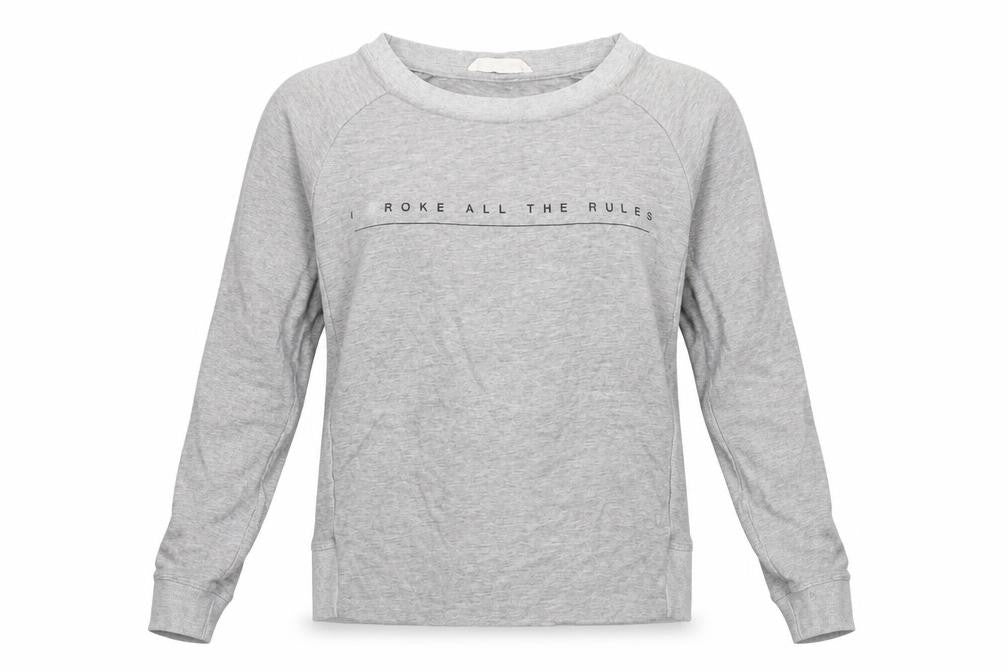 Mango Womens Grey Polyester Pullover Sweatshirt Size S