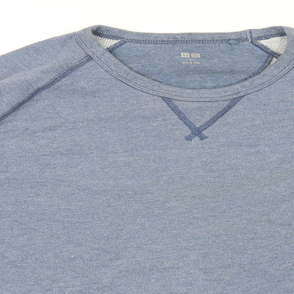 Uniqlo Womens Blue Polyester Pullover Sweatshirt Size L