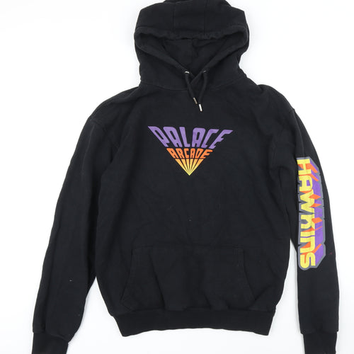 Stranger Things Mens Black Cotton Pullover Hoodie Size L - Palace Arcade