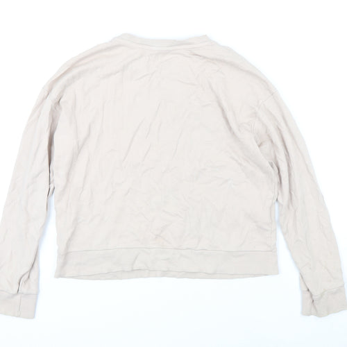 Mango Womens Beige 100% Cotton Pullover Sweatshirt Size M