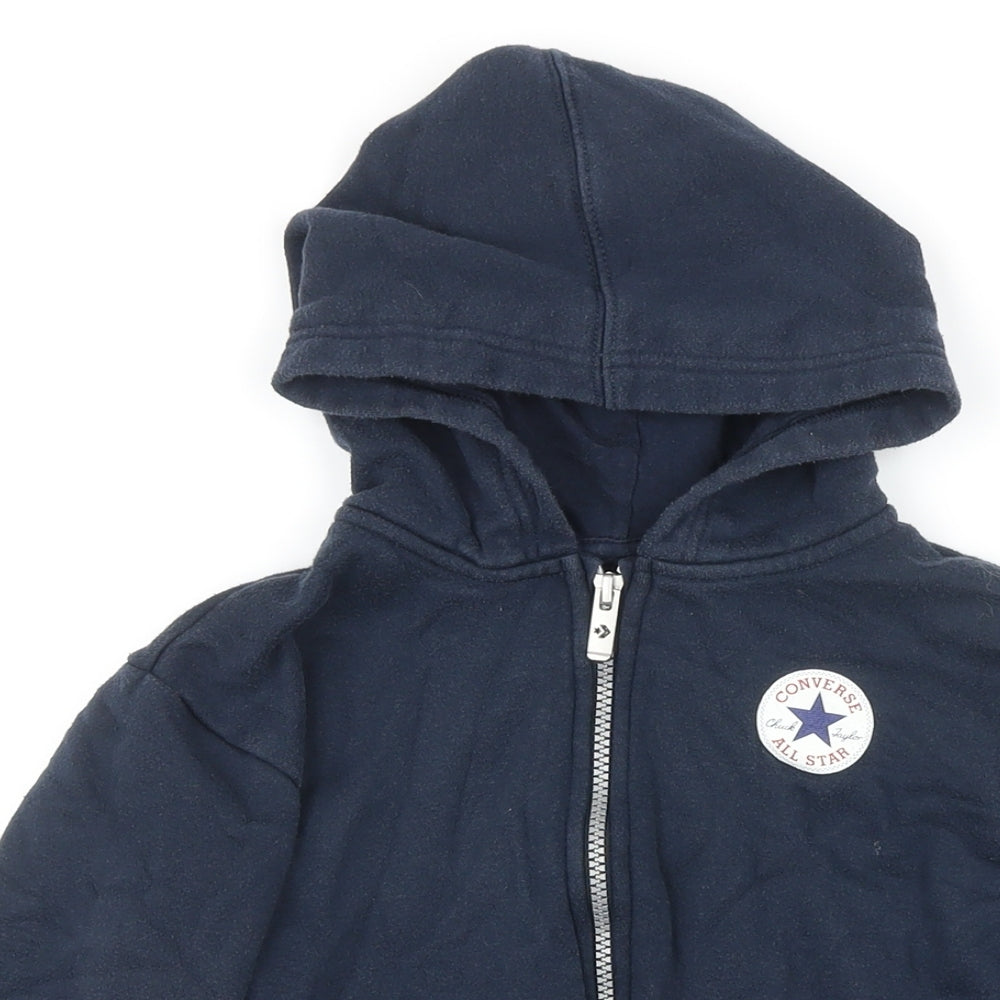 Converse Boys Blue Cotton Full Zip Hoodie Size M Zip
