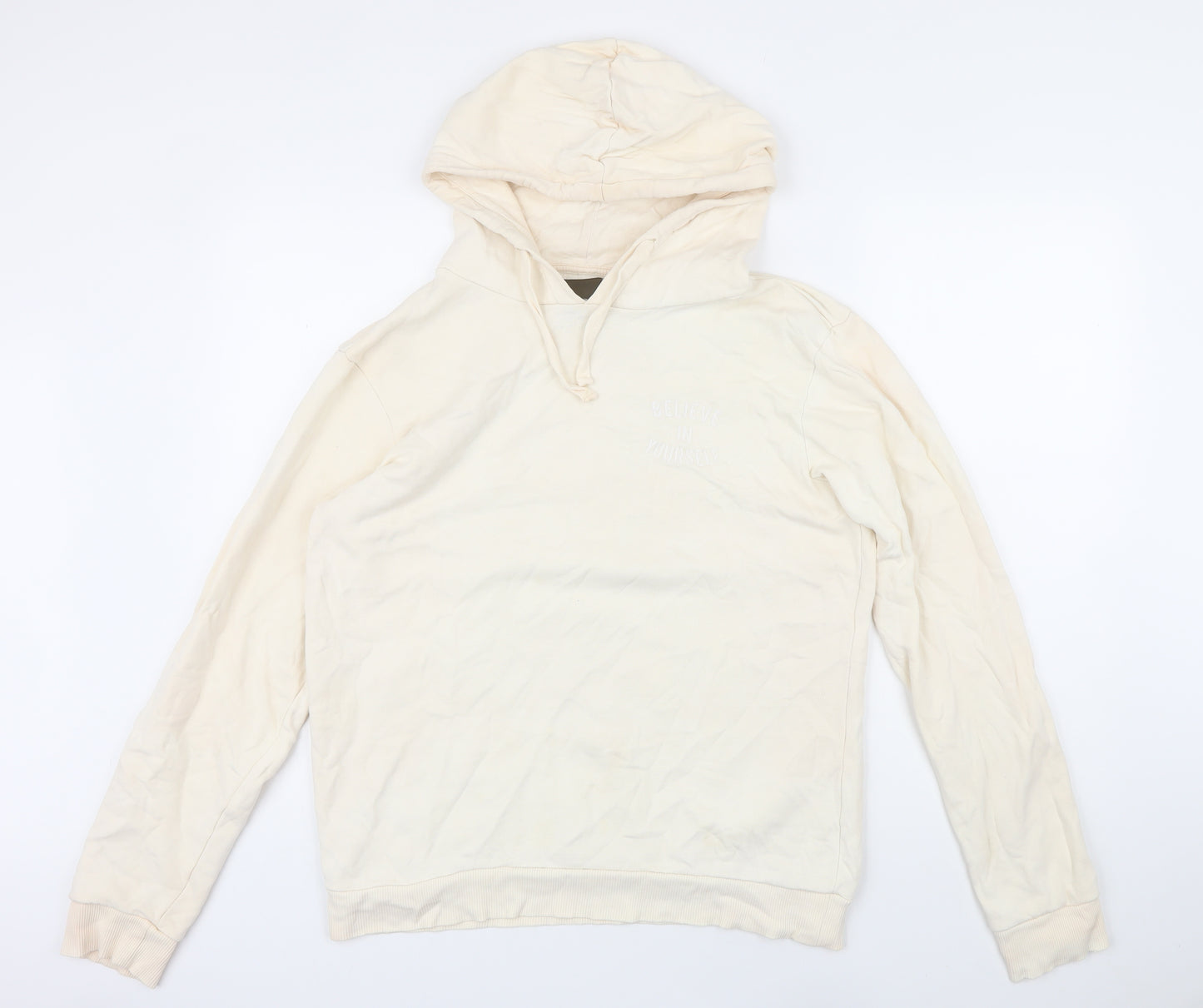 Koton Womens Ivory Cotton Pullover Hoodie Size M