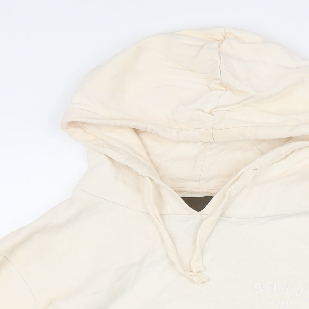 Koton Womens Ivory Cotton Pullover Hoodie Size M