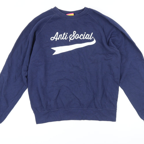 Pickle Womens Blue Cotton Pullover Sweatshirt Size M