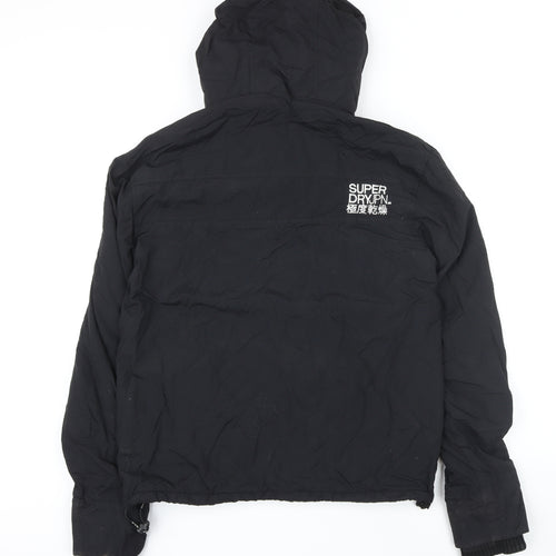 Super Dry Mens Black Jacket Coat Size L Zip