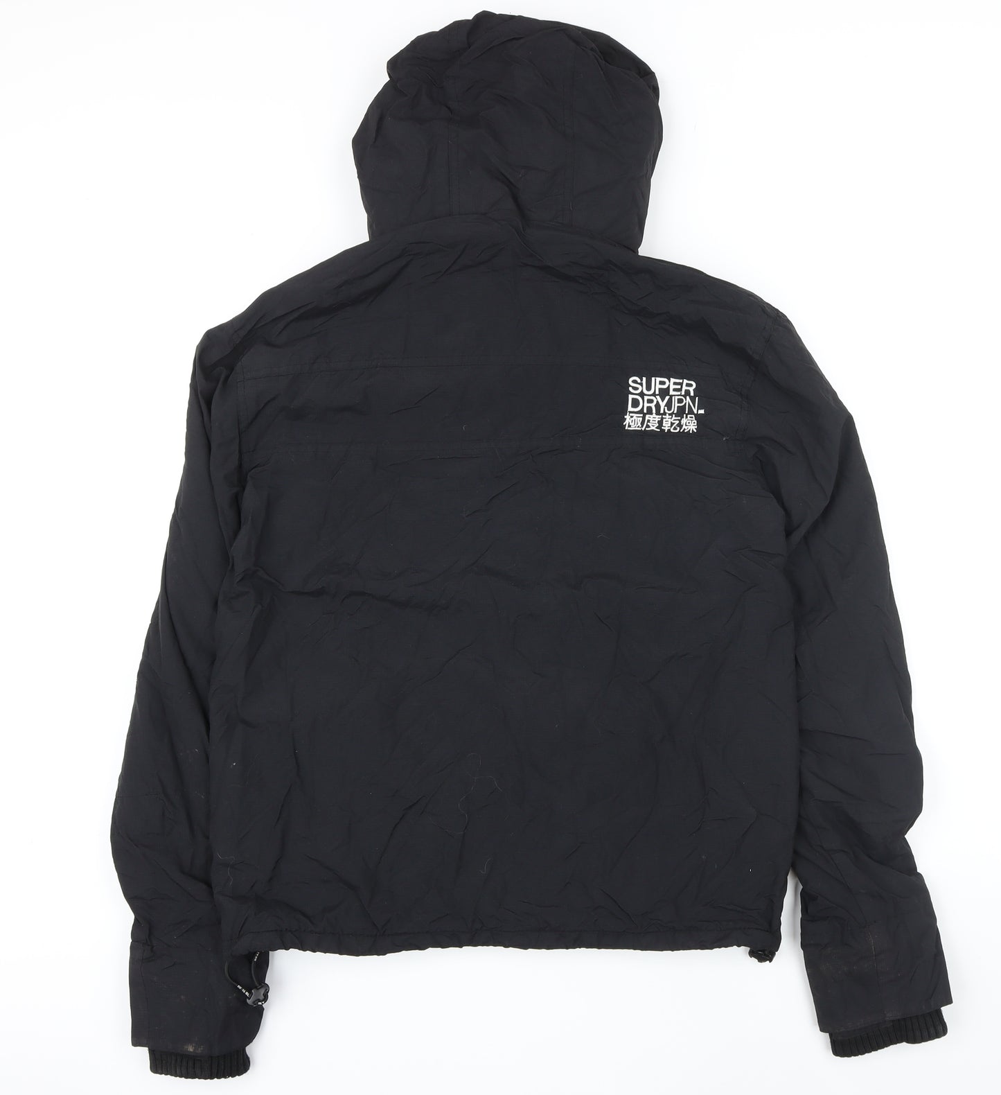 Super Dry Mens Black Jacket Coat Size L Zip