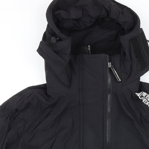 Super Dry Mens Black Jacket Coat Size L Zip