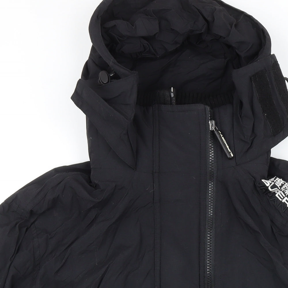 Super Dry Mens Black Jacket Coat Size L Zip
