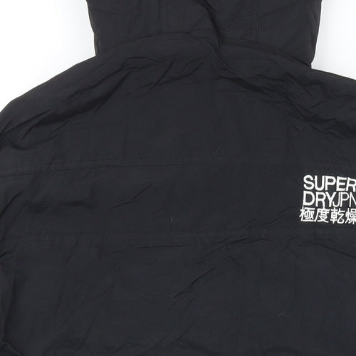 Super Dry Mens Black Jacket Coat Size L Zip