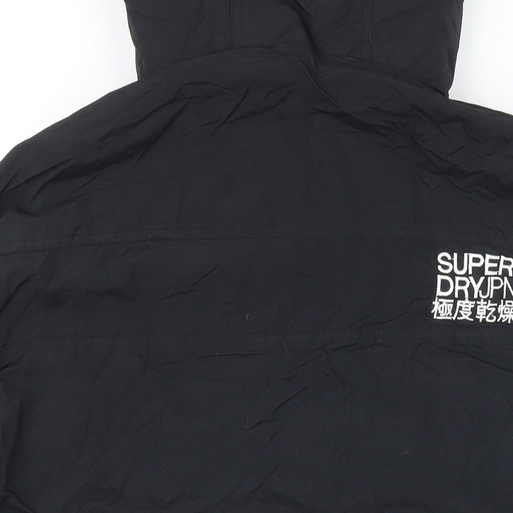 Super Dry Mens Black Jacket Coat Size L Zip