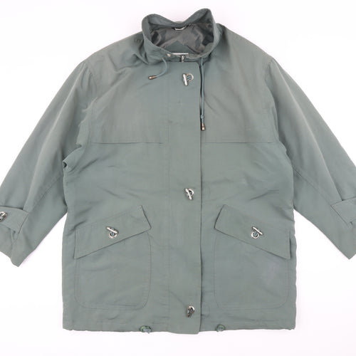 Dannimac Womens Green Jacket Coat Size 16 Zip