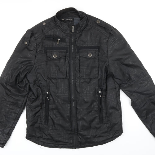 Kurt Miller Mens Black Geometric Jacket Size L Zip