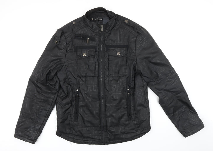 Kurt Miller Mens Black Geometric Jacket Size L Zip