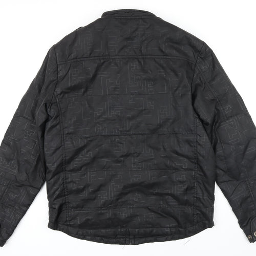 Kurt Miller Mens Black Geometric Jacket Size L Zip
