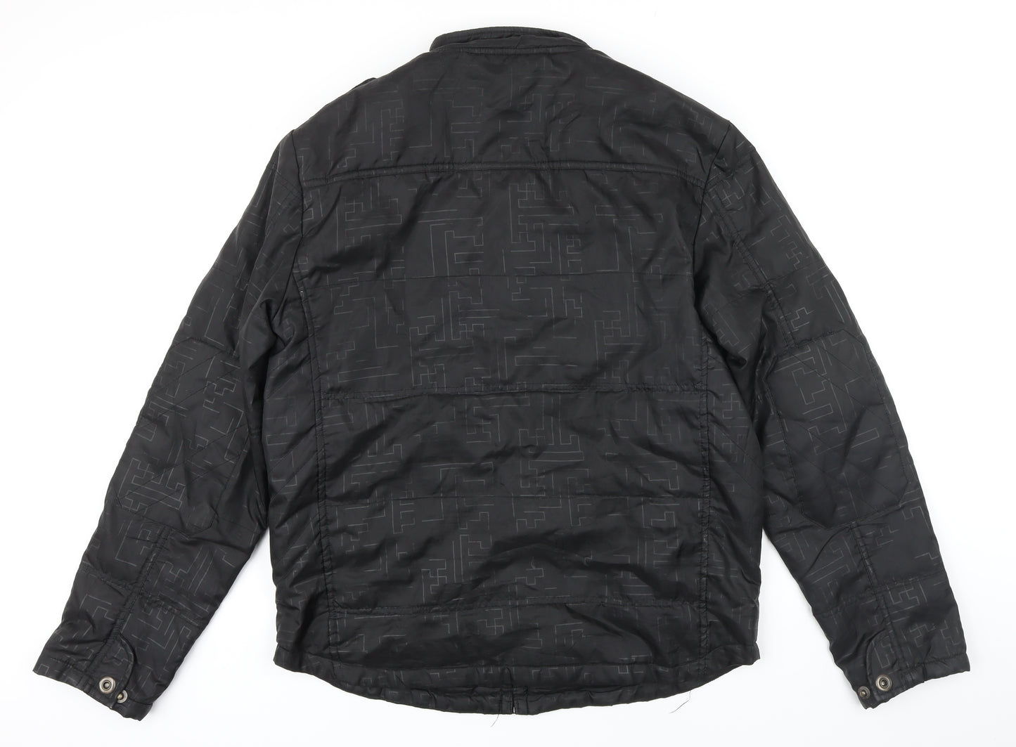Kurt Miller Mens Black Geometric Jacket Size L Zip