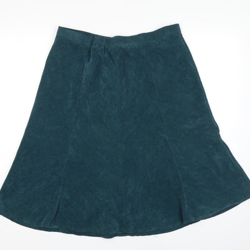 EWM Womens Green Polyester A-Line Skirt Size 18 Zip