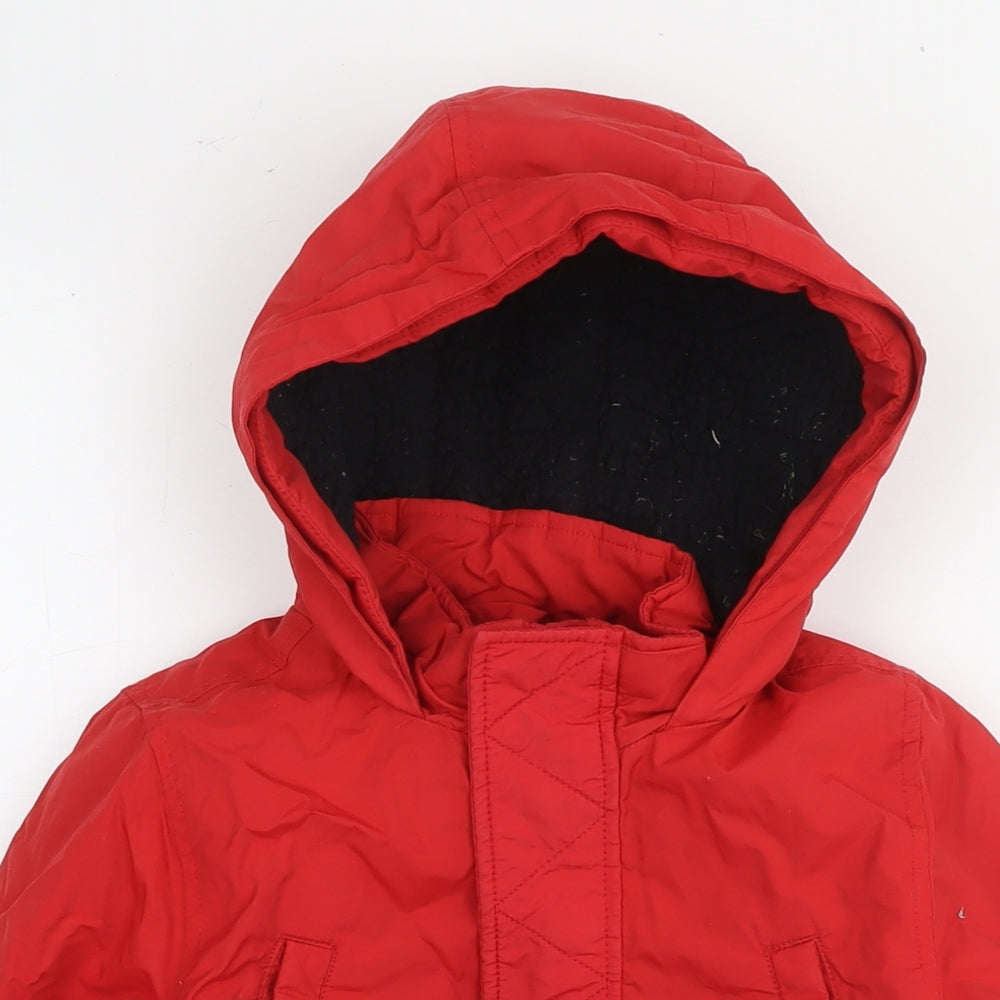 Marks and Spencer Boys Red Parka Jacket Size 5-6 Years Zip