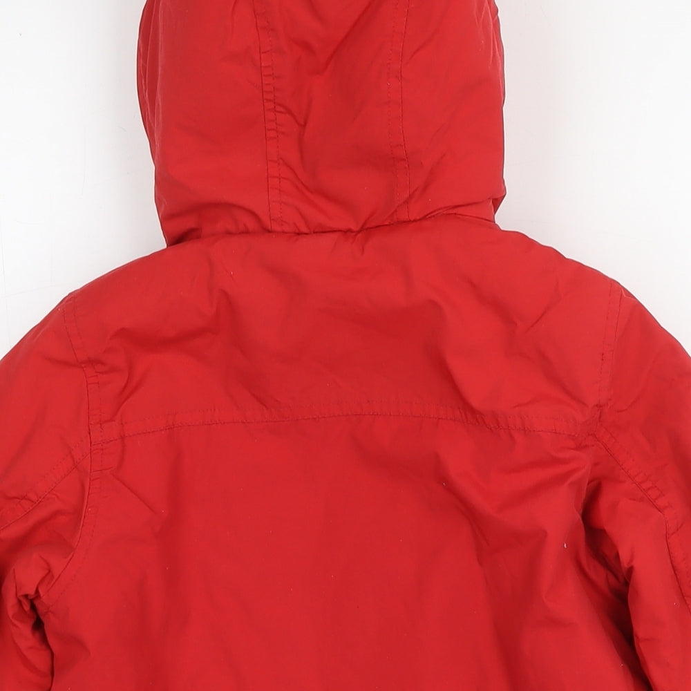 Marks and Spencer Boys Red Parka Jacket Size 5-6 Years Zip