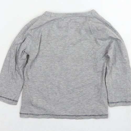 Blue Zoo Boys Grey Cotton Basic T-Shirt Size 18-24 Months Round Neck Pullover - Cool like my dad