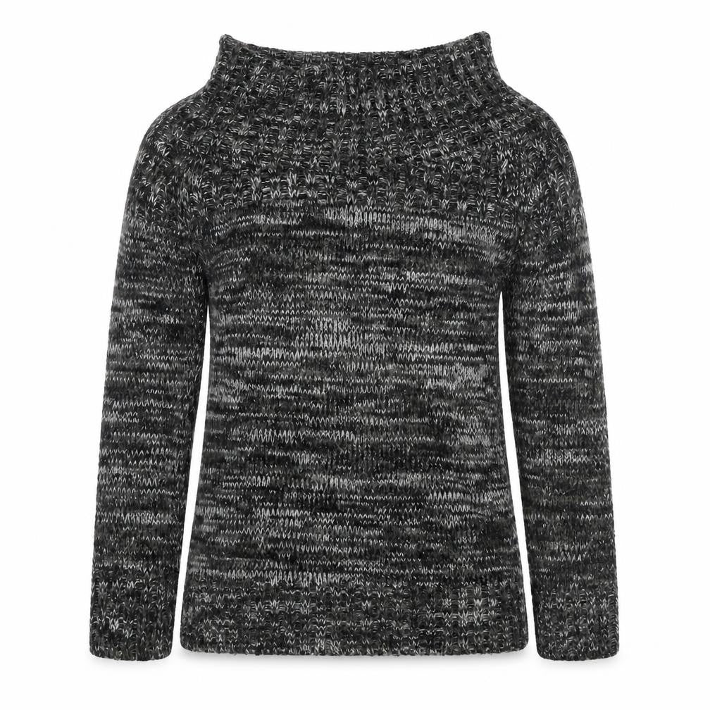 Front view of New Look women’s grey roll neck polyester jumper, size UK 10
