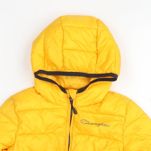 Champion Boys Yellow Jacket Size 5-6 Years Zip - Logo