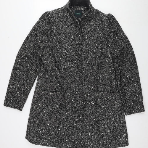 NEXT Womens Black Overcoat Coat Size 18 Snap