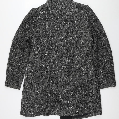 NEXT Womens Black Overcoat Coat Size 18 Snap