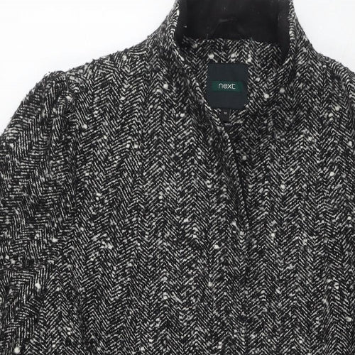 NEXT Womens Black Overcoat Coat Size 18 Snap