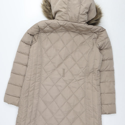 Dorothy Perkins Womens Beige Quilted Coat Size 14 Zip