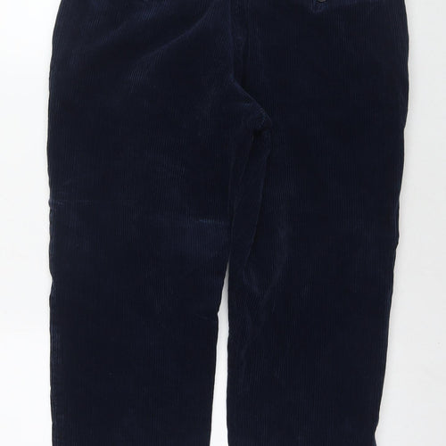 Marks and Spencer Mens Blue Cotton Trousers Size 34 in L29 in Regular Zip