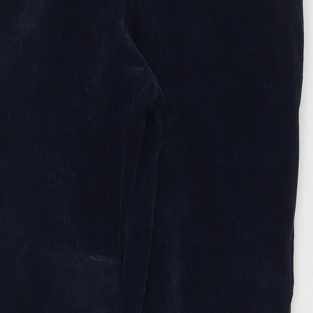 Marks and Spencer Mens Blue Cotton Trousers Size 34 in L29 in Regular Zip