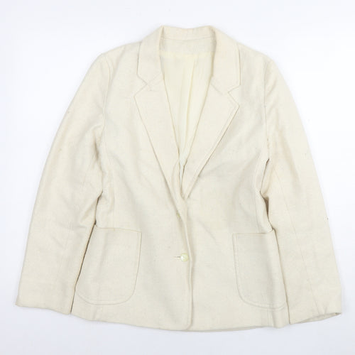 G. Womens Ivory Jacket Blazer Size 12 Button