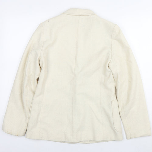 G. Womens Ivory Jacket Blazer Size 12 Button