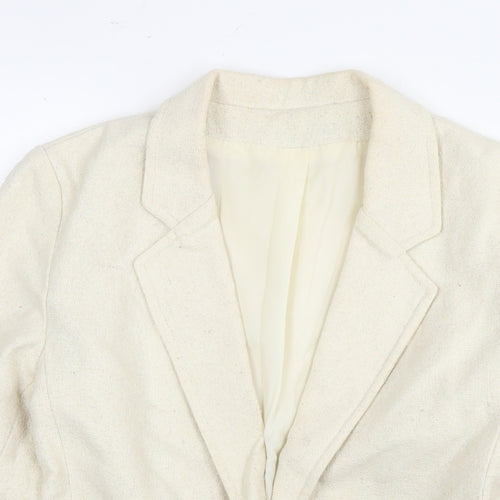 G. Womens Ivory Jacket Blazer Size 12 Button