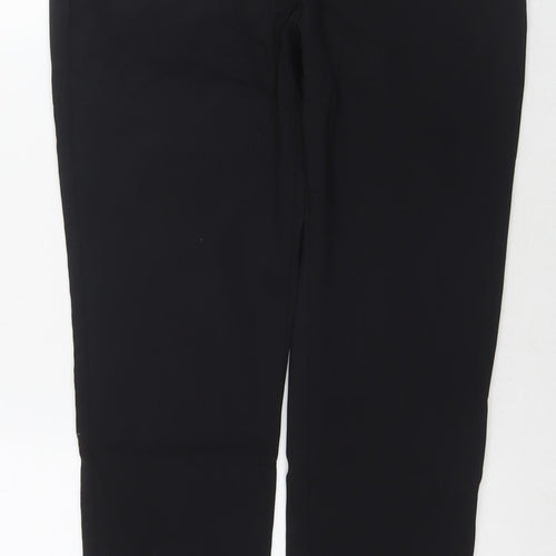 Whistles Womens Black Cotton Trousers Size 8 L27 in Regular Zip