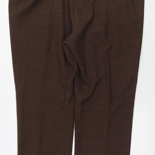 Damart Womens Brown Polyester Trousers Size 24 L29 in Regular