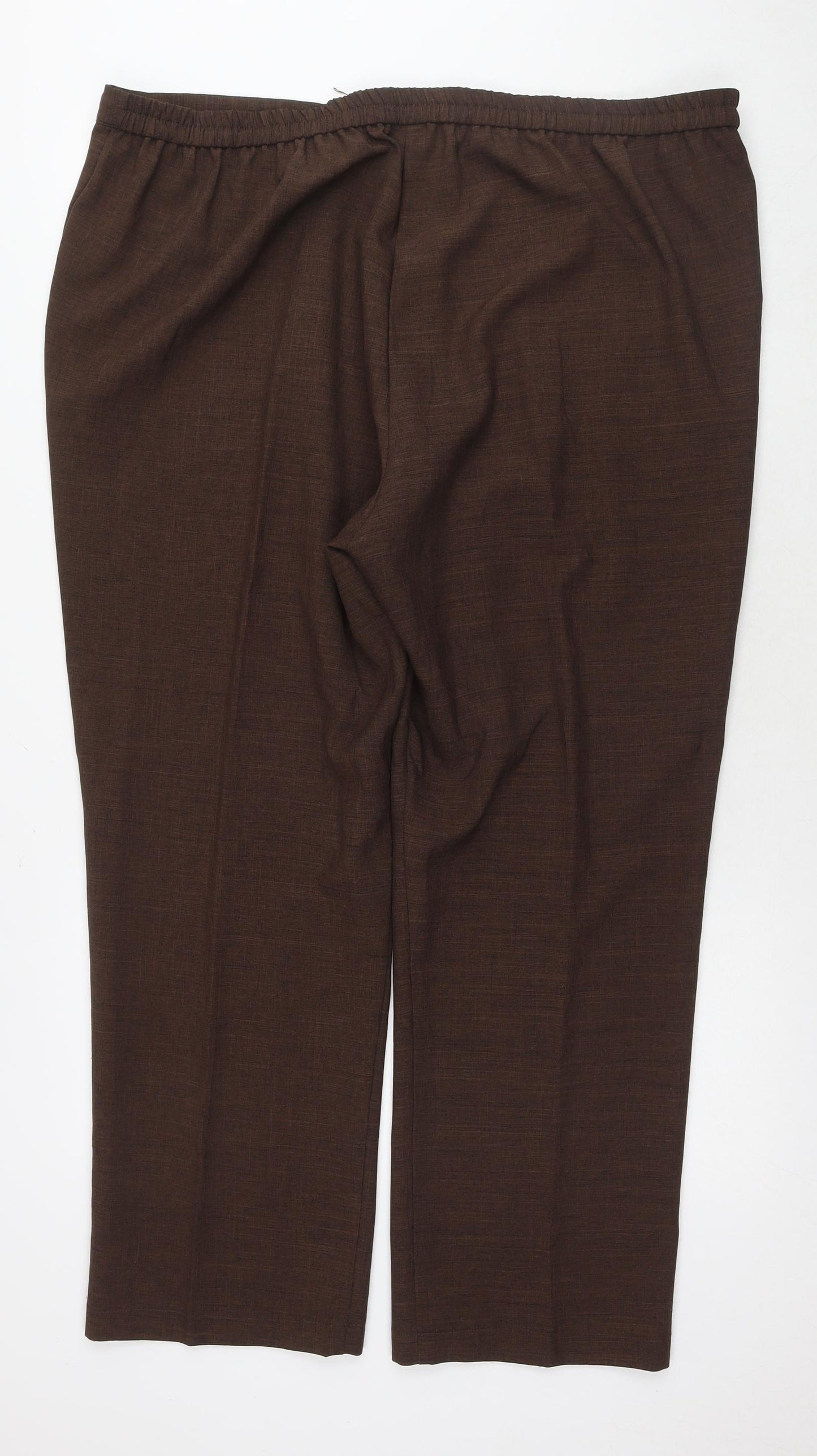 Damart Womens Brown Polyester Trousers Size 24 L29 in Regular