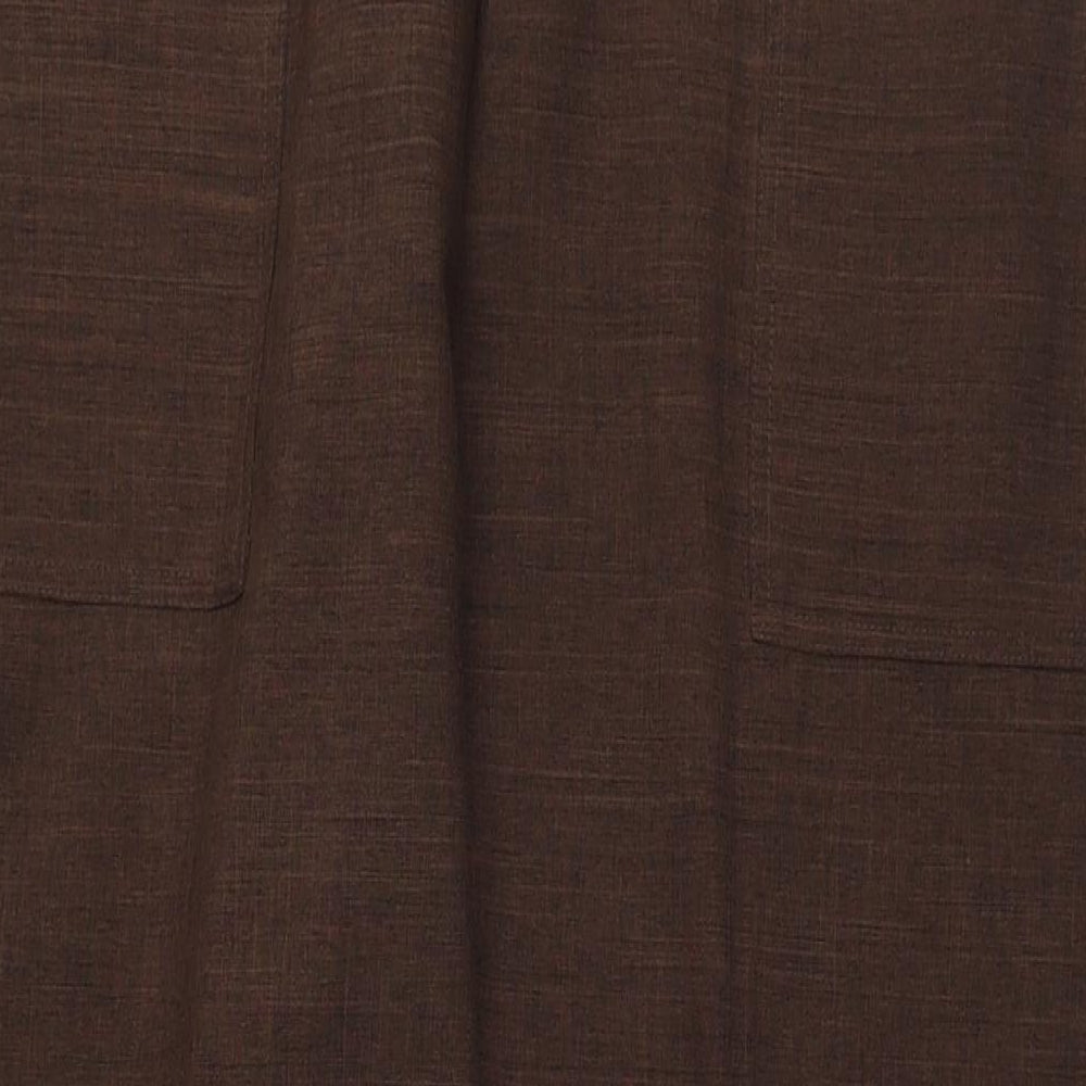 Damart Womens Brown Polyester Trousers Size 24 L29 in Regular