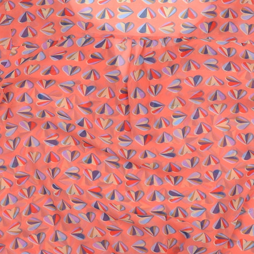 NEXT Womens Red Geometric Polyester Basic Blouse Size 6 V-Neck