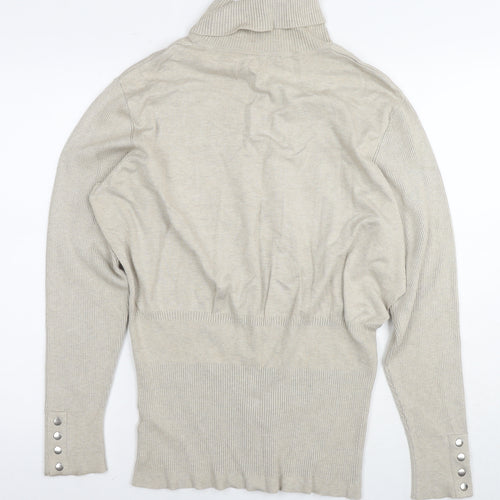 Addition Elle Womens Beige Roll Neck Rayon Pullover Jumper Size 3XL