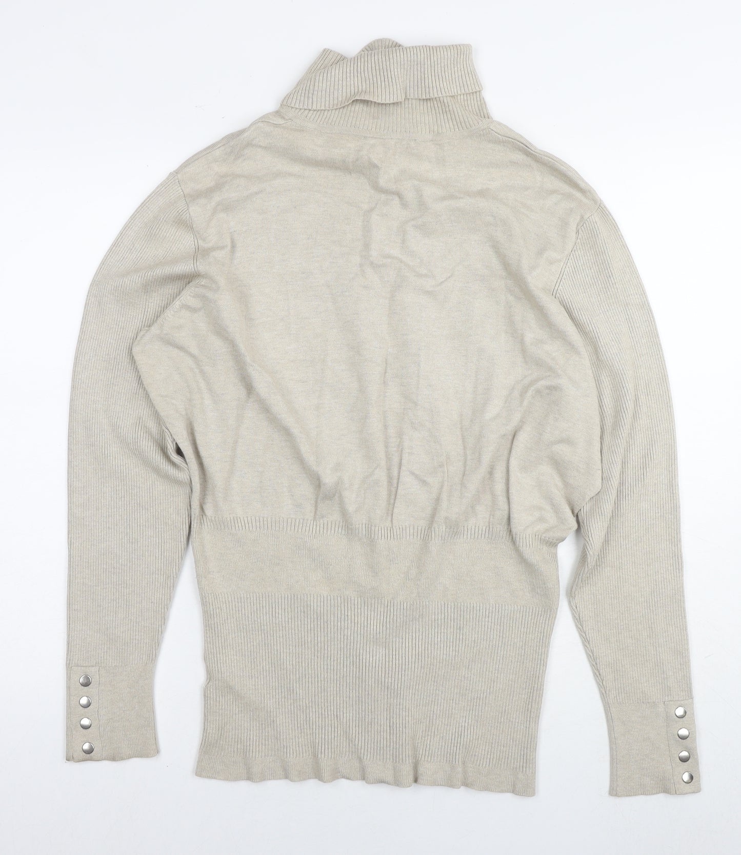Addition Elle Womens Beige Roll Neck Rayon Pullover Jumper Size 3XL
