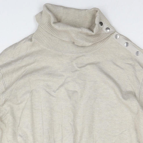 Addition Elle Womens Beige Roll Neck Rayon Pullover Jumper Size 3XL